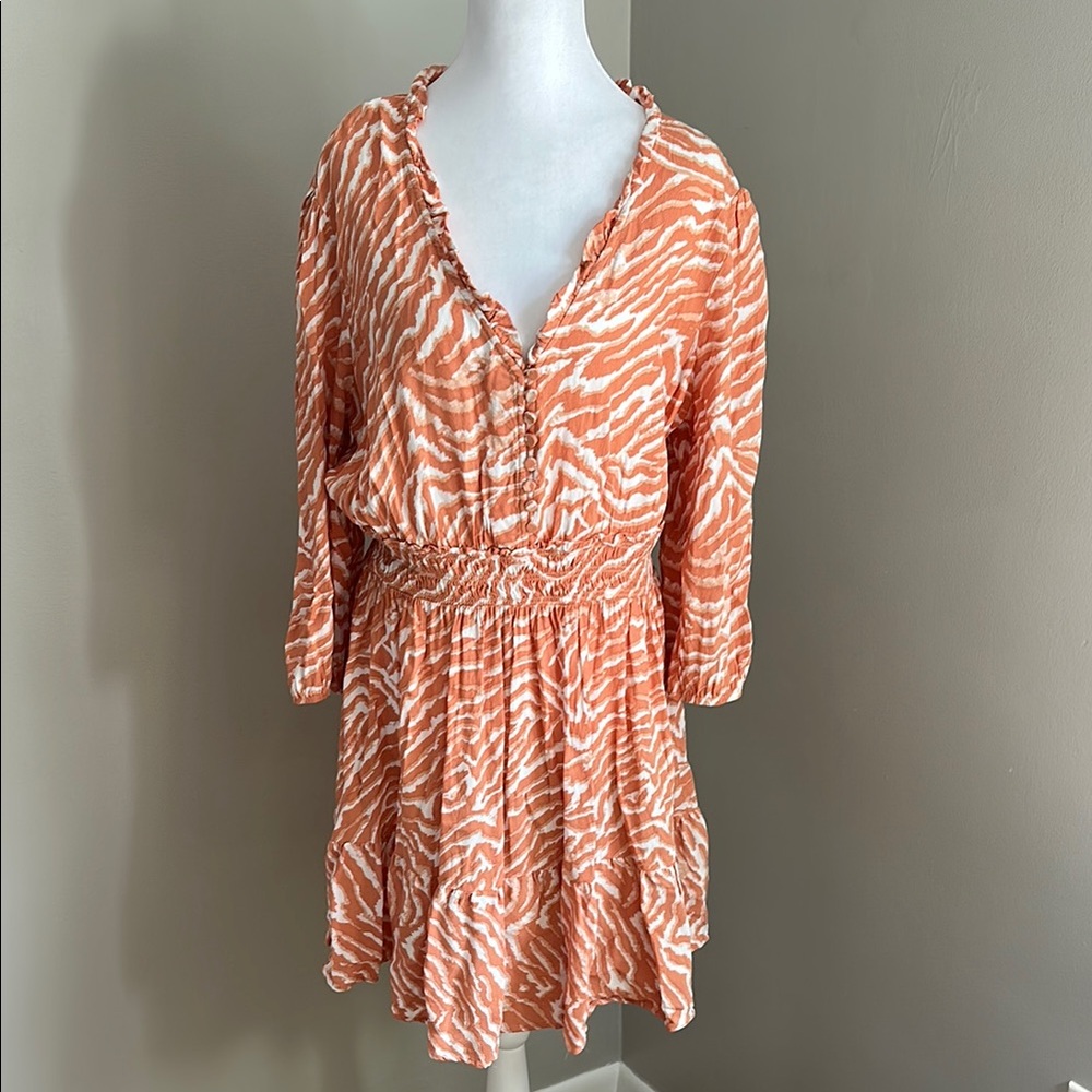APRICOT Orange Zebra Print Dress, Sz 12